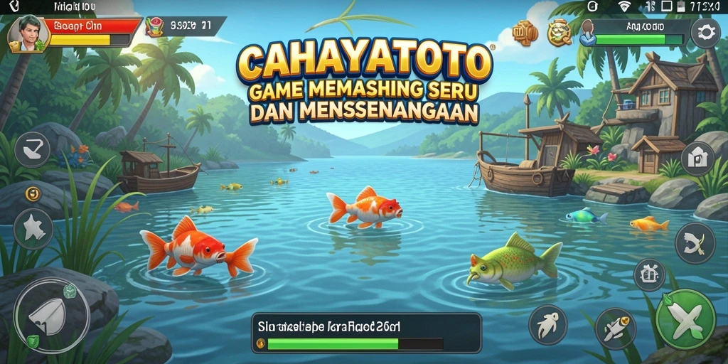 Tampilan gameplay CAHAYATOTO yang memukau dan seru saat memancing.