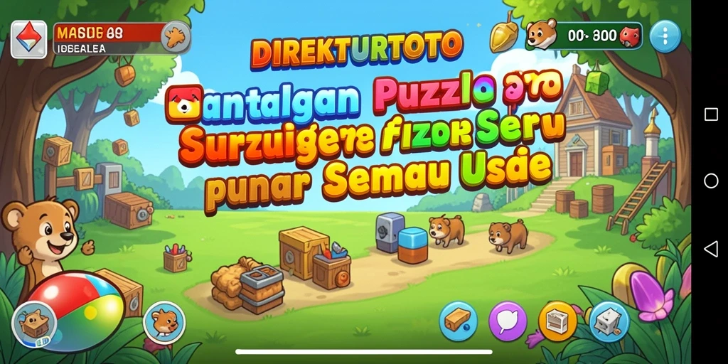 Tampilan gameplay menegangkan di DIREKTURTOTO dengan warna-warni yang cerah.