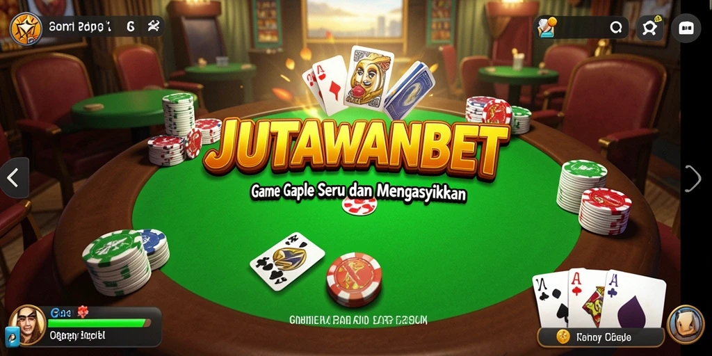 Tampilan gameplay seru JUTAWANBET yang memikat pemain Gaple.