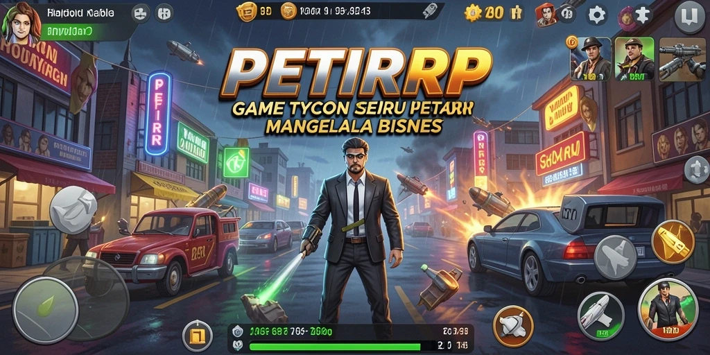 Tampilan seru gameplay Tycoon di PETIRRP dengan pengelolaan bisnis.