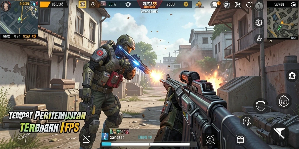 Gameplay menegangkan dari SURGA55 dengan aksi tembak-menembak yang seru.